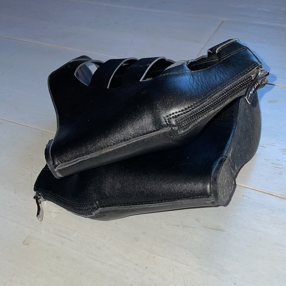 BGBGeneration Women’s Black Strappy Platform Wedges 4 Inch Heel Back Zip Size 8 - Picture 9 of 12